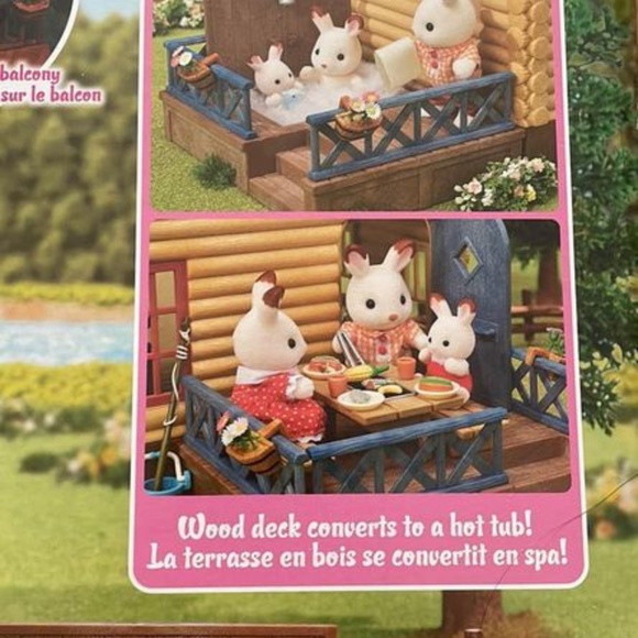 BRAND NEW sealed calico critters log cabin 17 pieces gift set includes 4 bunny - Picture 6 of 9